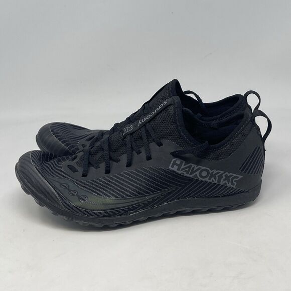 Saucony Havok XC Shoes Mens 7 Black Mesh Lightweight Running Spikeless Sneakers - Picture 2 of 16